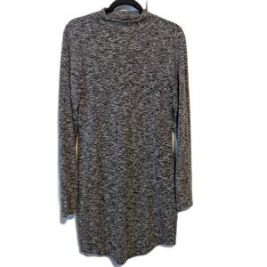 Express Heather Gray Mock Neck Long Sleeve Sweater Dress Women’s Large